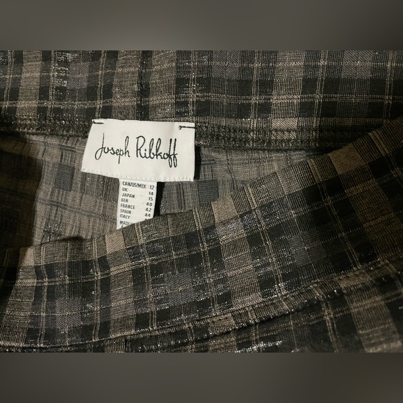 JOSEPH RIBKOFF Taupe-Black Plaid Pant - Picture 8 of 8